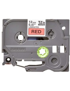 Brother TZe431 Fita Laminada Original de Etiquetas - Texto preto sobre fundo vermelho - Largura 12mm x 8 metros