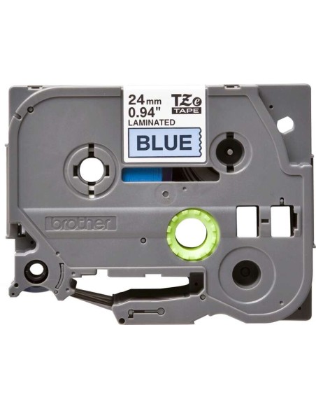 Brother TZe555 Fita Laminada Original de Etiquetas - Texto branco sobre fundo azul - Largura 24mm x 8 metros