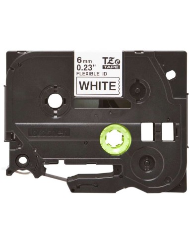 Brother TZeFX211 Fita Laminada Flexível Original de Etiquetas - Texto preto sobre fundo branco - Largura 6mm x 8 metros