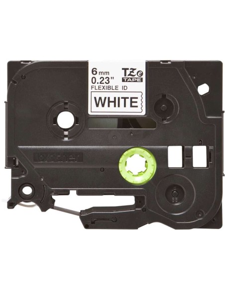 Brother TZeFX211 Fita Laminada Flexível Original de Etiquetas - Texto preto sobre fundo branco - Largura 6mm x 8 metros