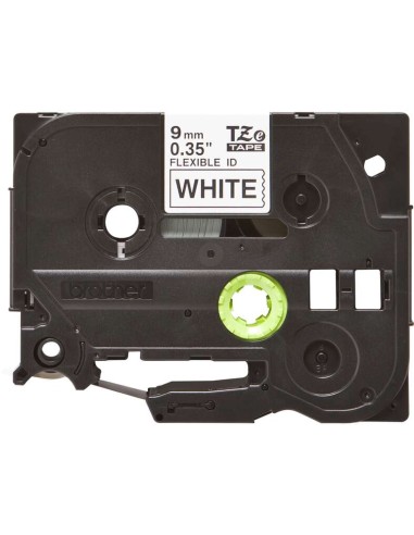 Brother TZeFX221 Fita Laminada Flexível Original de Etiquetas - Texto preto sobre fundo branco - Largura 9mm x 8 metros