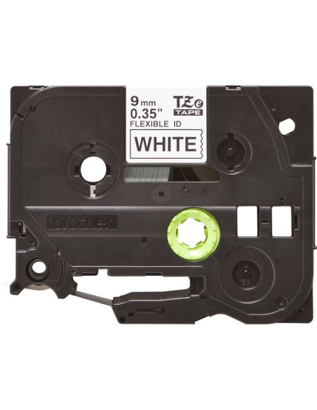Brother TZeFX221 Fita Laminada Flexível Original de Etiquetas - Texto preto sobre fundo branco - Largura 9mm x 8 metros
