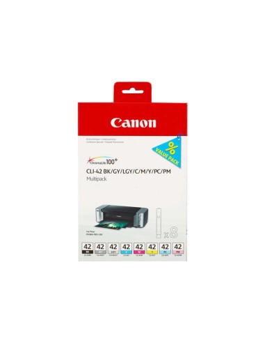 Canon CLI42 Conjunto de 8 Cartuchos de Tinta Originais - 6384B010