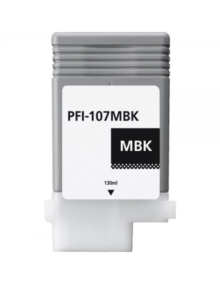 Canon PFI107 Preto Mate Cartucho de Tinta Pigmentada Genérico - Substitui PFI107MBK/6704B001