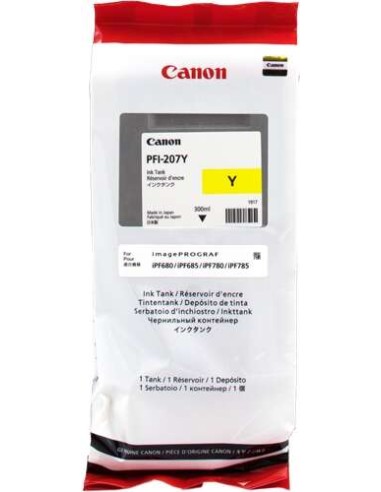 Canon PFI207 Amarelo Cartucho de Tinta Original - PFI207Y/8792B001