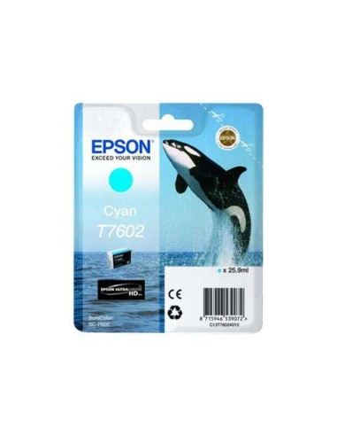 Epson T7602 Ciano Cartucho de Tinta Original - C13T76024010