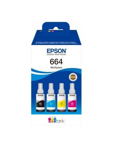 Epson 664 Conjunto de 4 Garrafas de Tinta Originais C13T664640