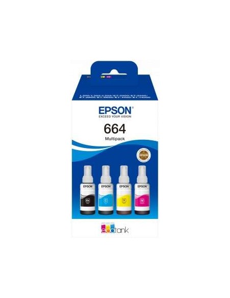 Epson 664 Conjunto de 4 Garrafas de Tinta Originais C13T664640