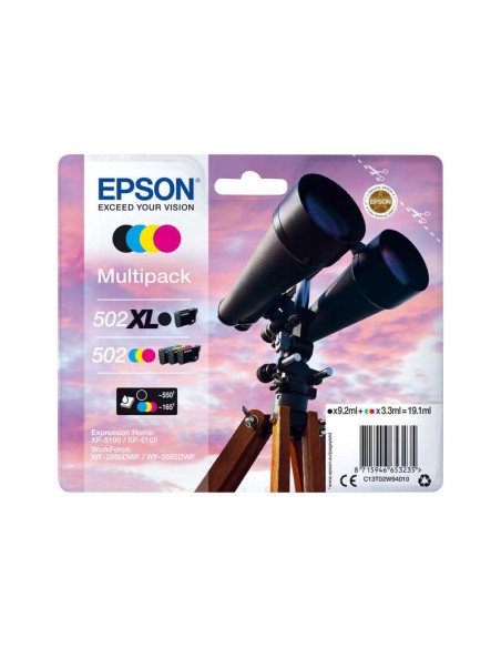 Epson 502XL/502 Pacote de 4 Cartuchos de Tinta Originais - C13T02W94010