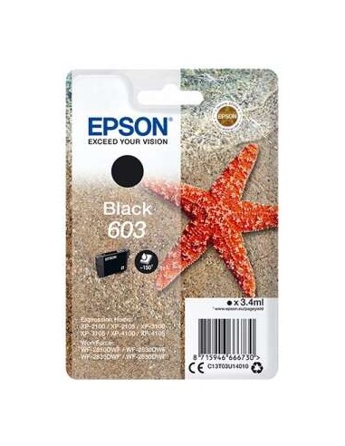 Epson 603 Preto Cartucho de Tinta Original - C13T03U14010