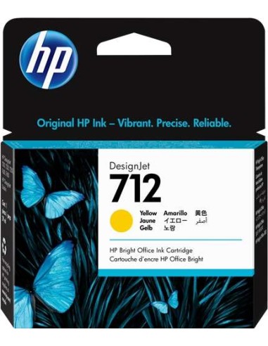 HP 712 Amarelo Cartucho de Tinta Original - 3ED69A