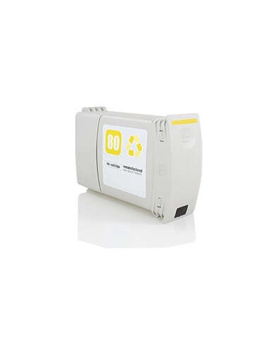 HP 80 Amarelo Cartucho de Tinta Genérico - Substitui C4848A