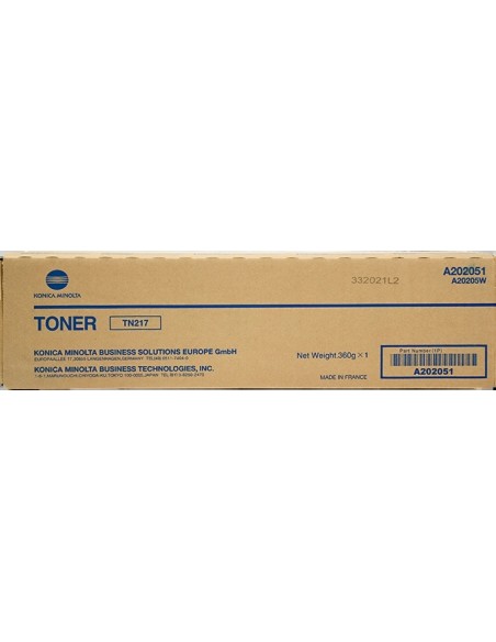 Cartucho de Toner Original Konica Minolta TN217 Preto - A202031/A202051/TN217