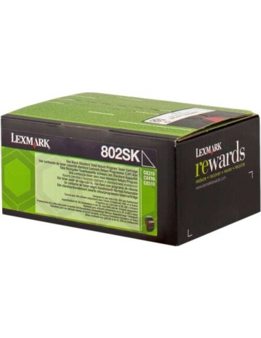 Lexmark CX310/CX410/CX510 Preto Cartucho de Toner Original - 80C2SK0/80C2SKE/802SK