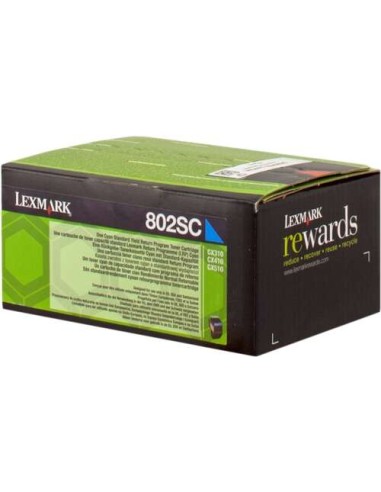 Lexmark CX310/CX410/CX510 Ciano Cartucho de Toner Original - 80C2SC0/80C2SCE/802SC