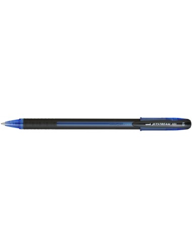 Uni-ball JetStream SX-101-10 Caneta de Tinta - Ponta de Esfera 1mm - Secagem Instantânea - Ideal para Canhotos - Cor Azul