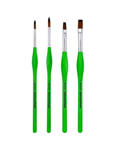 Eberhard Faber Green Winner Pack com 4 Pincéis de Pelo Sintético Tamanhos 4, 6, 8, 12 - Pegada Ergonômica - Fabricados com 60% 