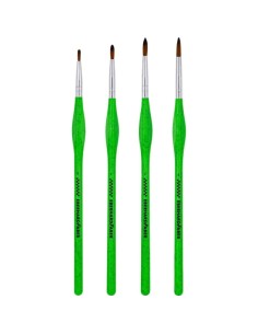 Eberhard Faber Green Winner Pack com 4 Pincéis de Cabelo Sintético Tamanhos 0, 1, 2, 4 - Pega Ergonómica - Fabricados com 60% d 2