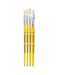 Eberhard Faber Winner Pack com 4 Pincéis de Cerdas Tamanhos 6, 8, 10, 12 - Virola de Alumínio 2