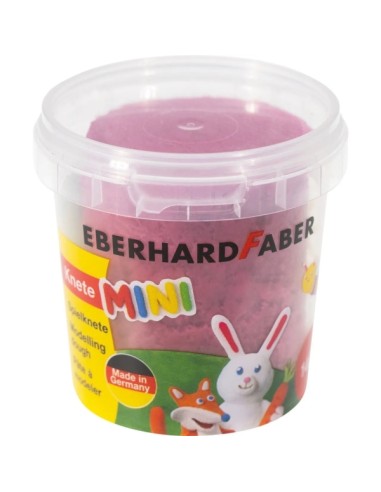 Eberhard Faber Mini Kids Pack com 4 Potes 140g de Massa de Modelar - 97% Ingredientes Naturais - Cores Laranja, Roxo, Rosa e Ve