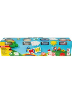 Eberhard Faber Mini Kids Pack com 4 potes de 140g de massa de modelar - 97% ingredientes naturais - cores branco, amarelo, verm