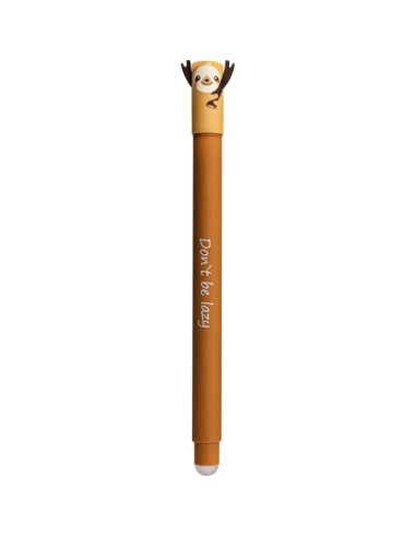 Eberhard Faber Animal Erase It! Caneta Apagável Tinta Gel Azul - Traço 0.7mm - Toque Suave - Design de Bicho-preguiça