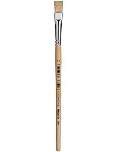 Pelikan Pincel Série 613F Nº12 - Pincel de Ponta Chata de Pelo Natural - para Cores Pastosas - Ideal para Óleo, Acrílico e Têmp