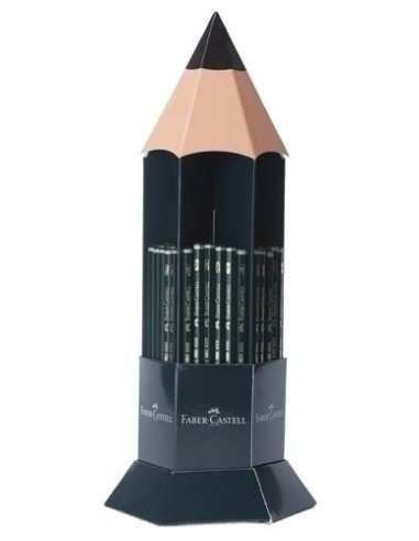Faber-Castell Castell 9000 Expositor de 120 Lápis de Grafite - Graus de Dureza Sortidos - Mina Resistente à Quebra - Ecológico