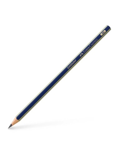 Faber-Castell Goldfaber 1221 Lápis de Grafite 2H - Alta Qualidade - Resistente à Quebra - Corpo Azul com Listras Douradas
