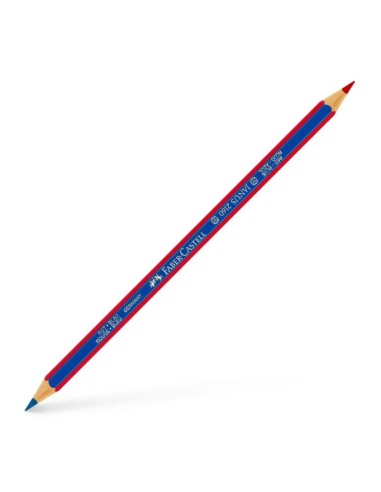 Faber-Castell Janus 2160 Expositor de 120 Lápis Finos Bicolores Hexagonais - Ecológico - Resistente à Quebra - Cor Vermelho/Azu