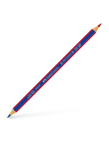 Faber-Castell Janus 2160 Expositor de 120 Lápis Finos Bicolores Hexagonais - Ecológico - Resistente à Quebra - Cor Vermelho/Azu