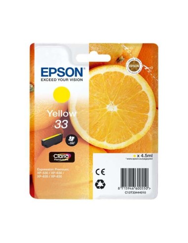 Epson T3344 (33) Amarelo Cartucho de Tinta Original - C13T33444012
