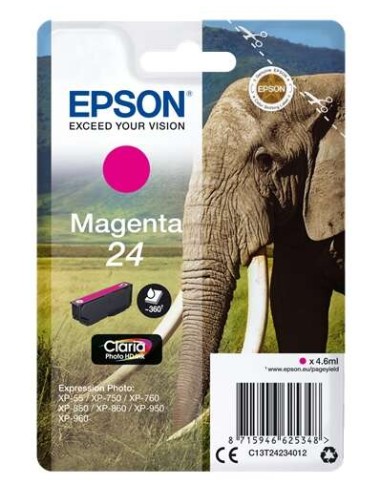 Epson T2423 (24) Magenta Cartucho de Tinta Original - C13T24234012