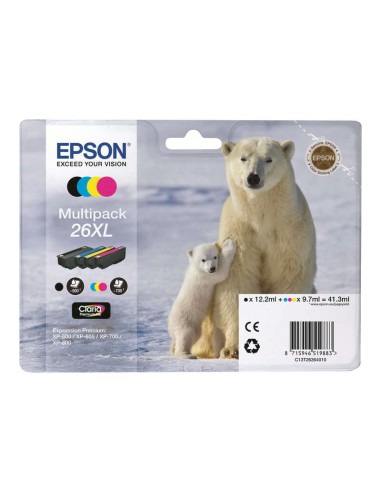 Epson T2636 (26XL) Pacote de 4 Tinteiros Originais - C13T26364010