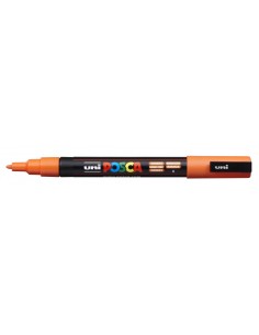 Posca PC-3M Marcador de Pintura - Ponta Cônica 0.9-1.3mm - Tinta à Base de Água - Resistente à Luz - Cor Laranja