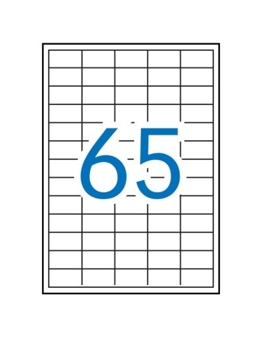 Apli Pacote de 6.500 Etiquetas Retangulares 38 x 21,2mm - 100 Folhas de 65 Etiquetas - Adesivo Removível - Cantos Retos - Cor B