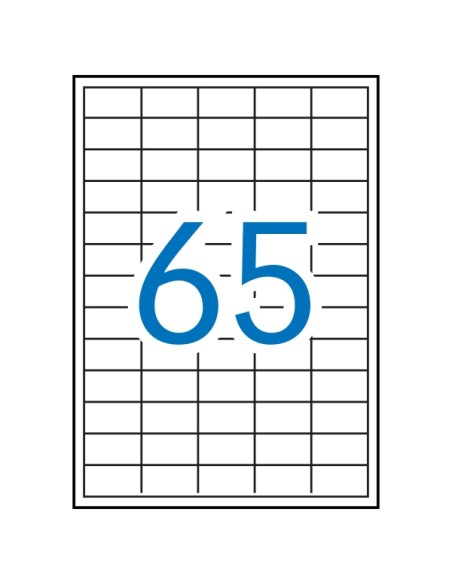 Apli Pacote de 6.500 Etiquetas Retangulares 38 x 21,2mm - 100 Folhas de 65 Etiquetas - Adesivo Removível - Cantos Retos - Cor B