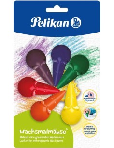 Pelikan Ceras de Rato BL6 - Forma Ergonômica - Não Mancha - Cores Sortidas