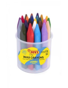 Jovi Jumbo Easy Grip Pote de 24 Ceras Triangulares - Não Mancha - Super Resistente - Pega Fácil - Traço Suave - Apto para Apont