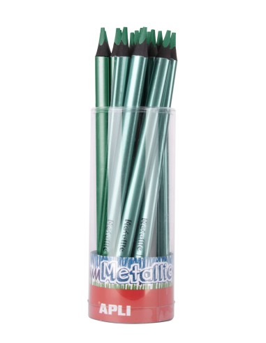 Apli Jumbo Metallic Lápis Triangular de Cor - 5mm de Espessura - Ideal para Melhor Aderência - Maior Cobertura em um Único Traç