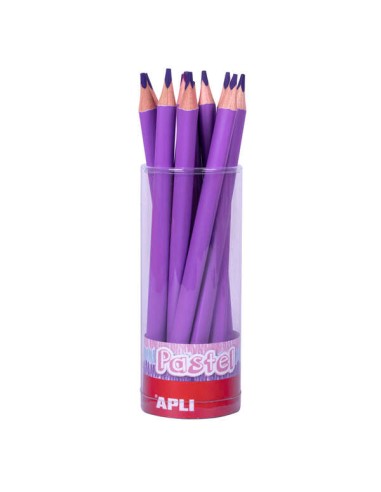 Apli Lápis Jumbo Pastel Lilás - Mina 5mm - Forma Triangular para Crianças - 10mm Diâmetro - 170mm Comprimento - Pacote 18 Unida