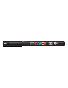 Posca PC-1MR Marcador de Pintura - Ponta Roller de Fibra 0.7mm - Tinta Pigmentada à Base de Água - Resistente à Luz - Cor Preta 2