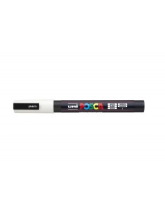 Posca PC-3M Marcador de Pintura - Ponta de Poliéster Cônica 0.9-1.3mm - Tinta à Base de Água - Resistente à Luz - Cor Branca 2
