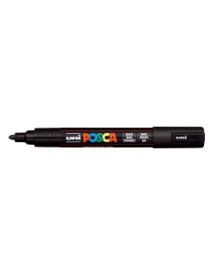 Posca PC-5M Marcador de Pintura - Ponta de Bala 1.8-2.5mm - Tinta à Base de Água - Resistente à Luz - Cor Preta