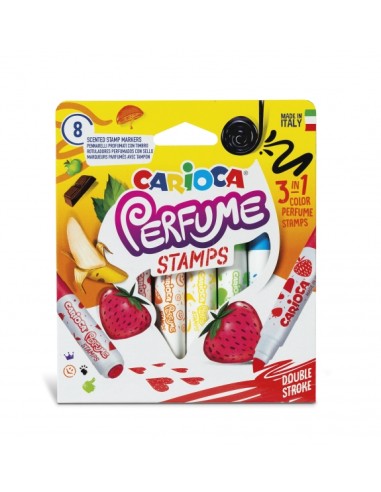 Carioca Pack de 8 Marcadores Perfumados de Dupla Ponta - Tinta Perfumada e Lavável - Aromas Naturais - Livre de Substâncias Ale