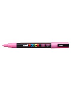 Posca PC-3M Marcador de Pintura - Ponta de Poliéster Cônica 0.9-1.3mm - Tinta à Base de Água - Resistente à Luz - Cor Rosa