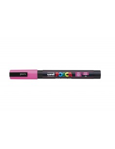 Posca PC-3M Marcador de Pintura - Ponta de Poliéster Cônica 0.9-1.3mm - Tinta à Base de Água - Resistente à Luz - Cor Rosa 2