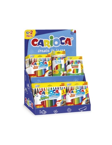 Carioca Expositor 12+2 Inclui 18 Joy Bolsa Papel 12+2, 6 Jumbo Bolsa Papel 12+2, 12 Tita Box 12+2 e 12 Plastello Bolsa Papel 12