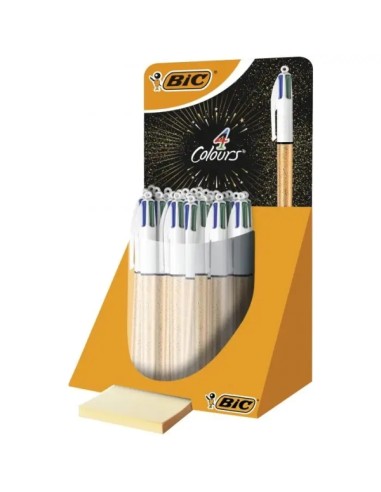 Bic 4 Cores Frozen Expositor de 30 Canetas Esferográficas Retráteis - Ponta Média de 1,0 mm - Tinta à Base de Óleo - Design com