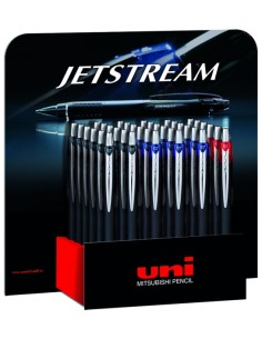 Uni-ball SXN-210 JetStream Expositor de 36 Canetas Retráteis - Ponta de Esfera 1mm - Tinta Pigmentada Resistente à Água e Luz -